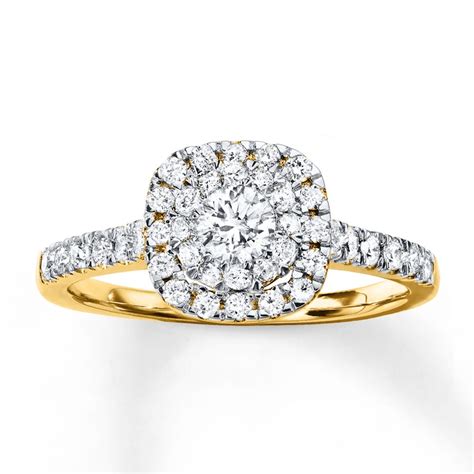 Previously Owned Diamond Engagement Ring 34 Ct Tw Round Cut 14k Yellow Gold Jared