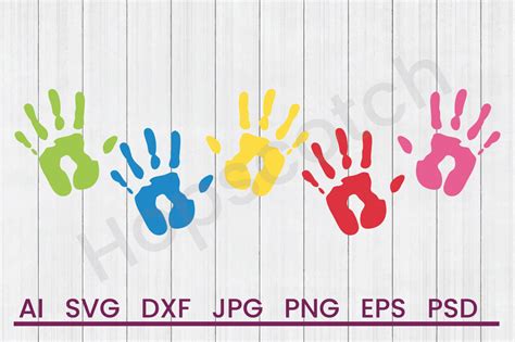 Hand Prints Svg File Dxf File By Hopscotch Designs Thehungryjpeg