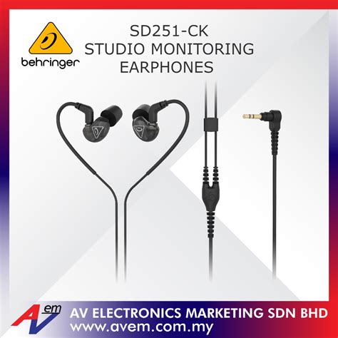 Behringer Sd251 Ck Studio Monitoring Earphones Shopee Malaysia