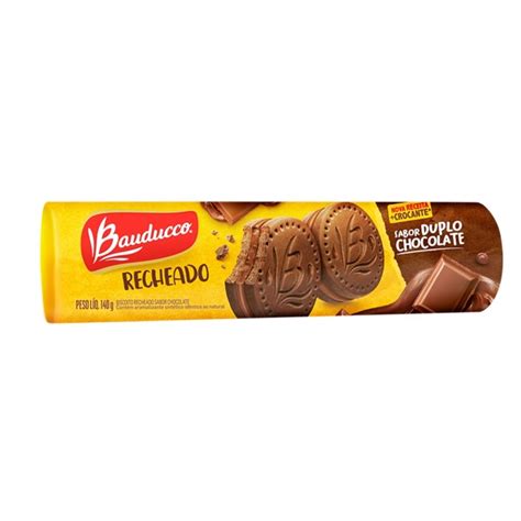 Biscoito Recheio Duplo Chocolate Bauducco Pacote G Super Veneza