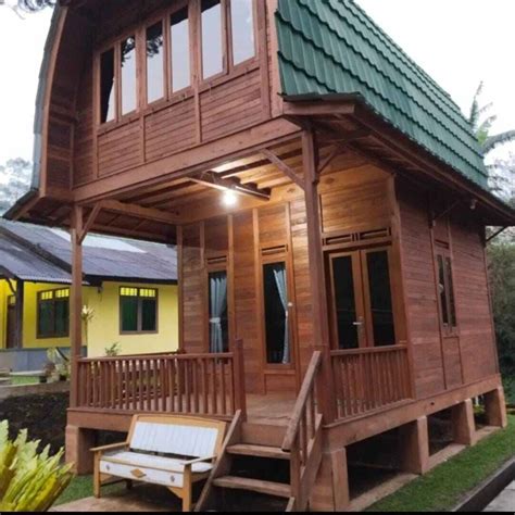 Rumah Kayu Lumbung Ukuran 46 Dua Lantai Lazada Indonesia