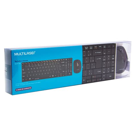 Teclado E Mouse Sem Fio Combo Slim Multilaser Syma