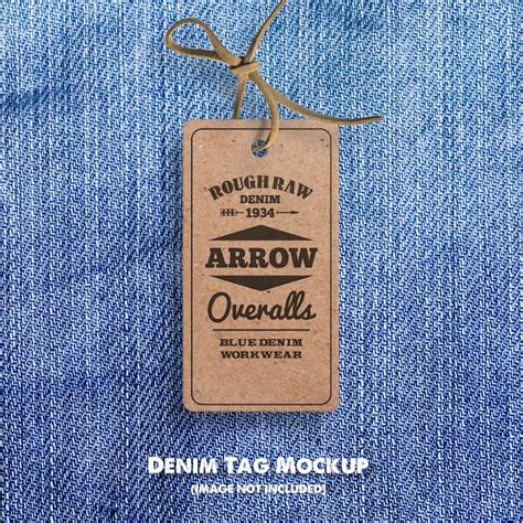 Premium PSD Denim Tag Or Label Mockup