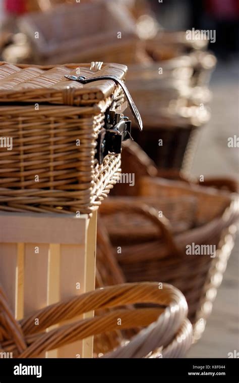 Baskets outside Godfrey C Williams & Son delicatessen, Sandbach ...