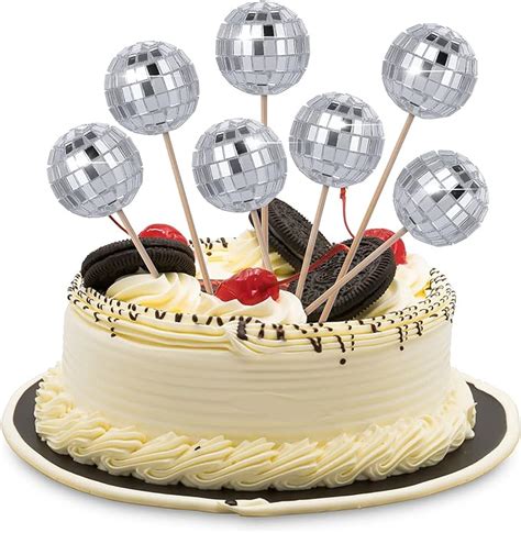 Pieces Disco Ball Cupcake Toppers Mini Disco Balls Disco Party