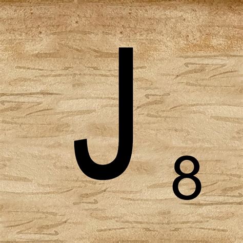 Watercolor illustration of Letter J in scrabble alphabet. Wooden scrabble tiles to compose your ...