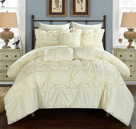 Chic Home Tori 10 Piece Comforter Bag Ruffled Pinch Pleat Embellished Design