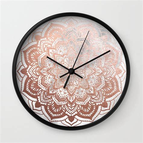 Rose Gold Mandala Wall Clock By Nika Wall Clock Rose Gold Wall Clock