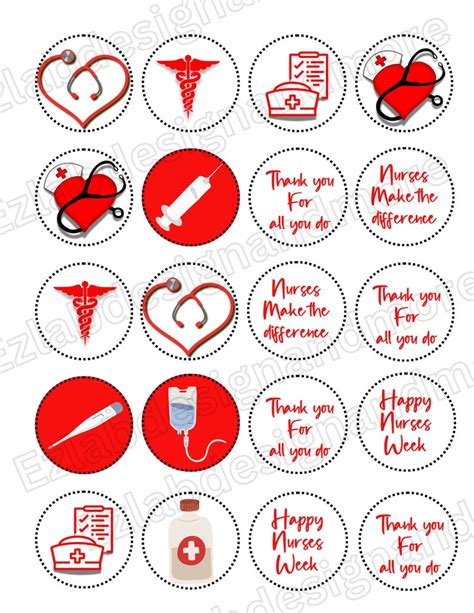 Nurses Week Cupcake Toppers Printable Cupcake Cake Toppers For Nurses