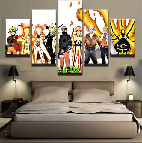 Naruto All Forms – 5 Piece Canvas Wall Art Gaming Room Canvas