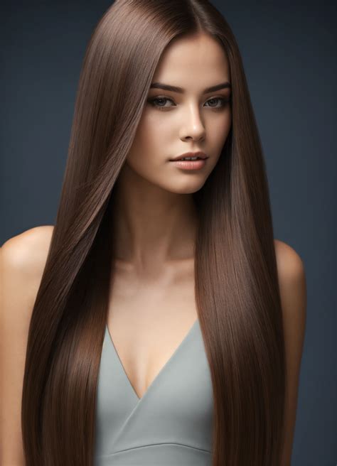 Lexica Beautiful Woman With Brunette Straight Hair Smooth D
