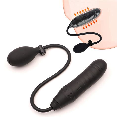 Putishu Inflatable Dildo Expanding Silicone Inflatable Dildo Vibration Penis Anal Sex Anal Butt