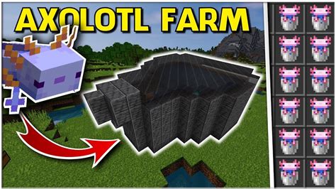 Minecraft - AXOLOTL Farm | All Colors, Rare's, Easy | Minecraft farm ...