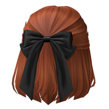 Soft Short Half Up Hair W Bow Ginger Roblox