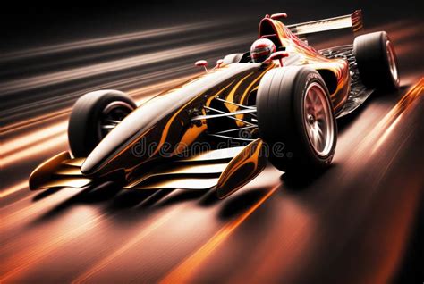 Racing Car In Motion With Light Effect High Acceleration Of Sport Car