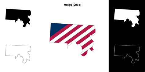 Meigs County, Ohio outline map set 43576938 Vector Art at Vecteezy