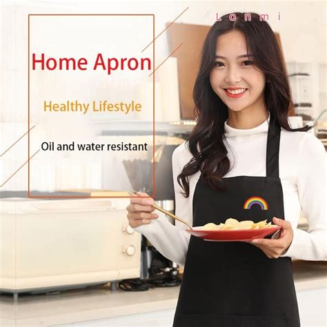ผ้ากันเปื้อน Lonmi กันน้ํา Oilproof Kitchen Smock Pvc สามารถเช็ดมือ
