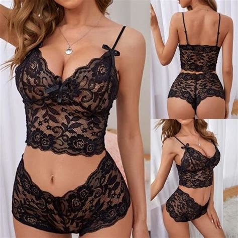Femmes Ensemble De Lingerie Sexy En Dentelle String Ensemble Sous