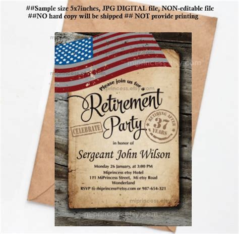 Military Retirement Invitation Template Free Make Professional And