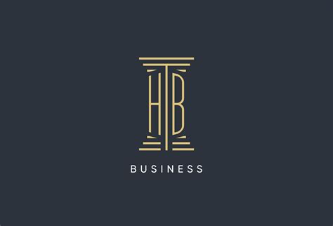 HB initial monogram with pillar shape logo design 26157000 Vector Art ...