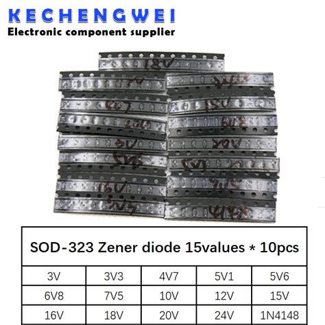 Sod W Smd Zener Diode Assorted Kit Values Pcs