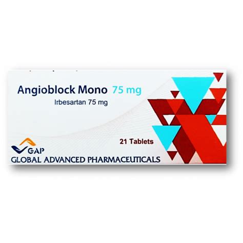 Angioblock Mono 75 Mg Irbesartan 21 Film Coated Tablets