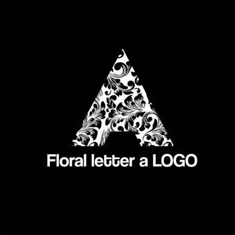 Letra Floral Un Diseño De Logotipo Vectorial Vector Premium