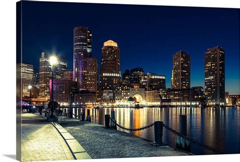 Boston Skyline By Night - Massachusetts Wall Art, Canvas Prints, Framed Prints, Wall Peels ...