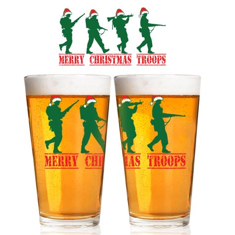 Merry Christmas Troops Pint Glass