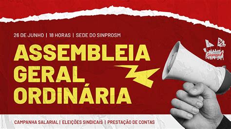 Sinprosm Campanha Salarial Elei O Sindical E Presta O De Contas Na