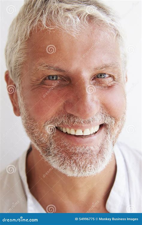 Portrait Of Mature Man Standing Against Wall Stock Image Image Of Head Casual