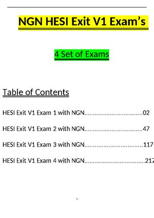 2024 NGN HESI RN Exit Exam V1 V2 V3 V4 V5 V6 Each Exam With 160 Latest