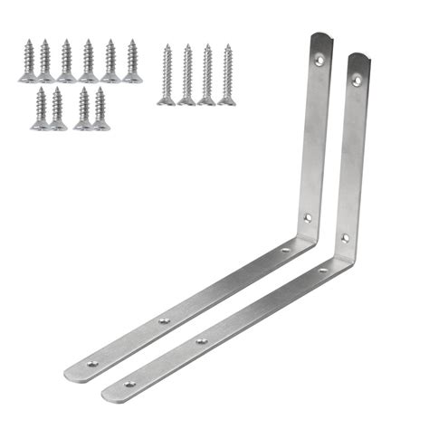 Uxcell 2 Piece 350 X 210mm Stainless Steel L Shaped Angle Brackets With