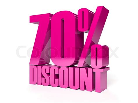 70 percent discount. Pink shiny text. ... | Stock image | Colourbox