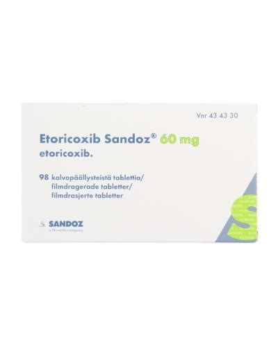 Etoricoxib Sandoz Mg Filmdrasjerte Tabletter Stk Apotek