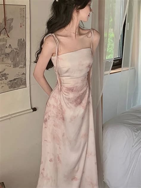 Sexy Satin Midi Dress Women Spaghetti Strap Backless Summer Holiday