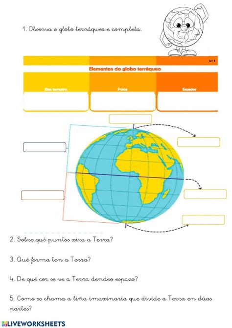 Ejercicio De Los Elementos Del Globo Terr Queo B E Pie Chart Chart Map