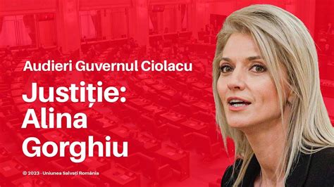 Alina Gorghiu Audiat Pentru Postul De Ministrul Justi Iei N Guvernul