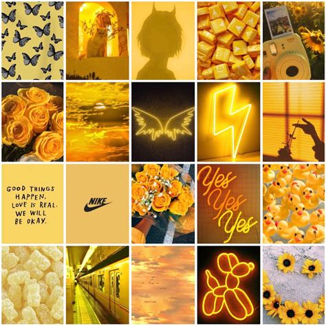 Yellow Aesthetic Collage Kit X And X Inches Pack Of Etsy