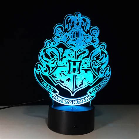 3D Harry Potter LED Lamp Hogwarts Discoloration Magic School Night ...