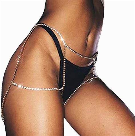 Amazon Sexy Beach Bikini Diamond Waist Chain Body Chain Arts Crafts Sewing
