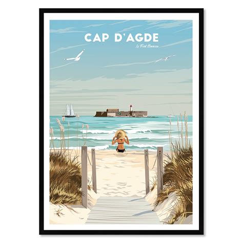 Cap dAgde Poster affiche image encadrée Cadr Aven