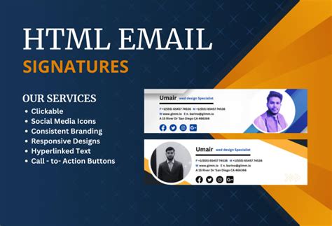 Design A Clickable Html Email Signature By Hus Sain Fiverr