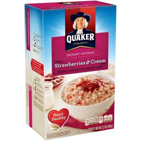 Quaker Instant Oatmeal Strawberries And Cream 10 Packets