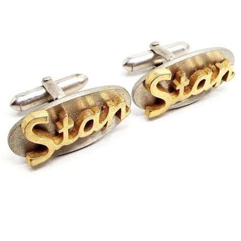 S Swank Name Stan Mid Century Vintage Cufflinks Gem