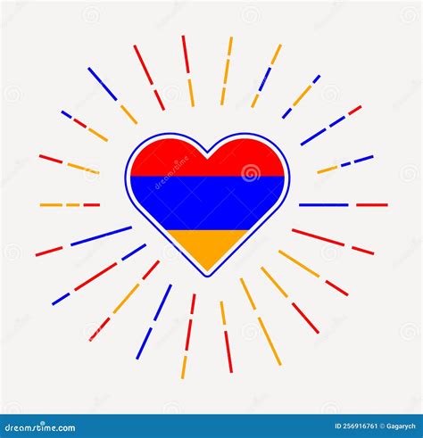 Armenia Heart with Flag of the Country. Stock Vector - Illustration of ...