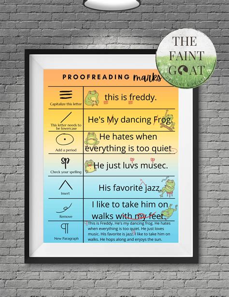 Proofreading Marks Poster Notebook Inserts Etsy