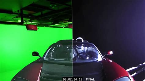 Tesla In Space Greenscreen Hoax Starman V17 Youtube