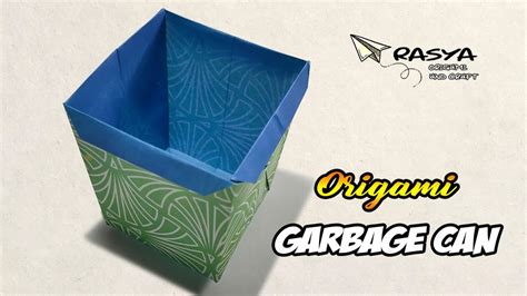 Easy Origami Garbage Can How To Make Paper Garbage Can Cara Membuat