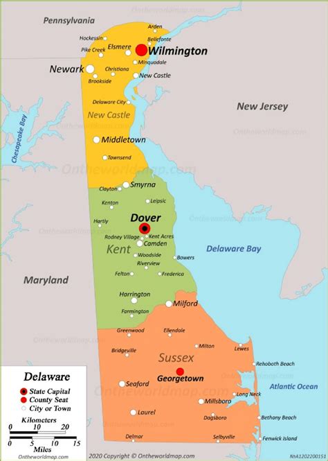 Delaware By County Map